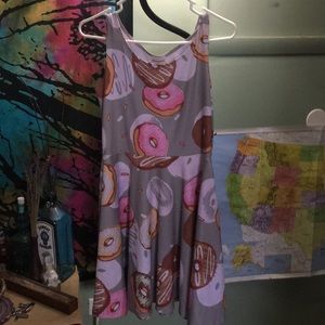 Donut print skater dress